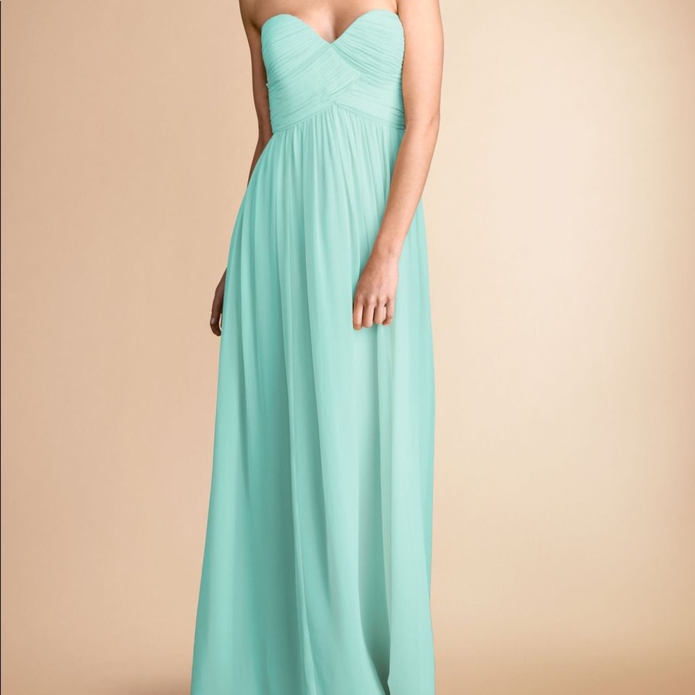 Donna Morgan strapless dress seafoam green